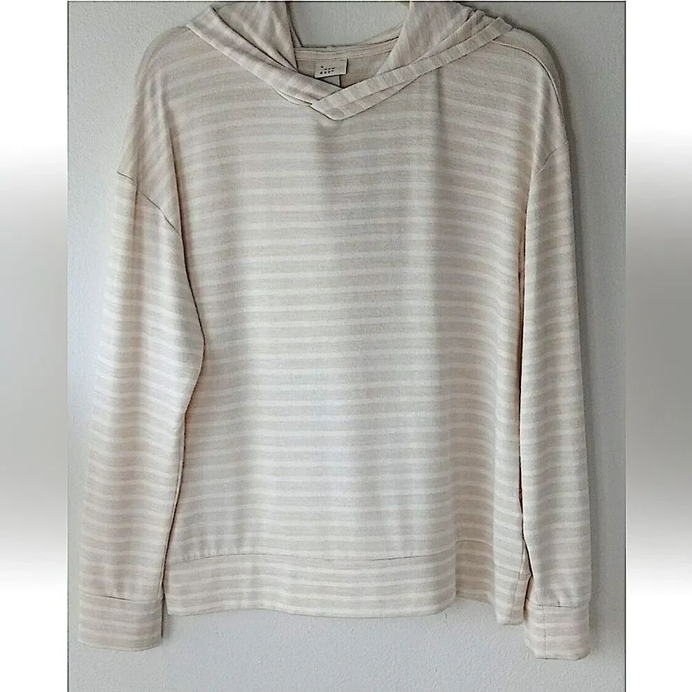 A New Day Cream Striped Hoodie